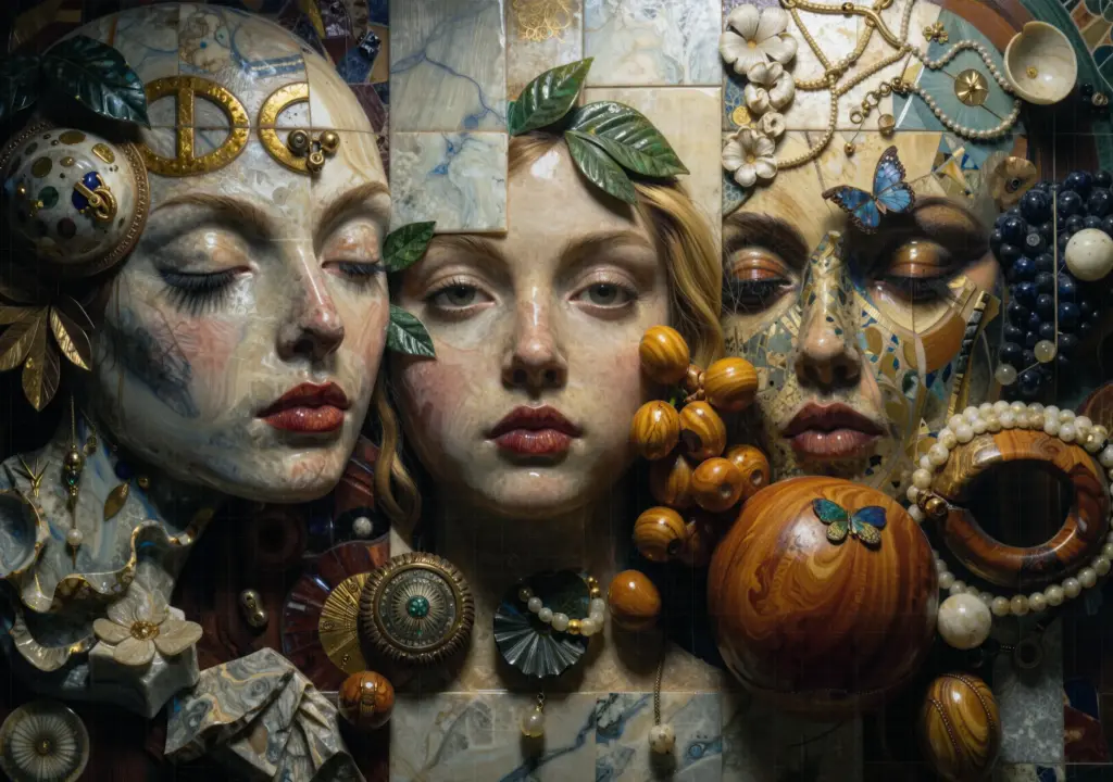 Triptych of Faces